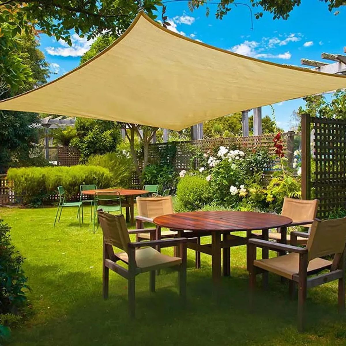 GENERICO - Toldo Lona Vela De Sombra Cuadrado 3 m x 3m