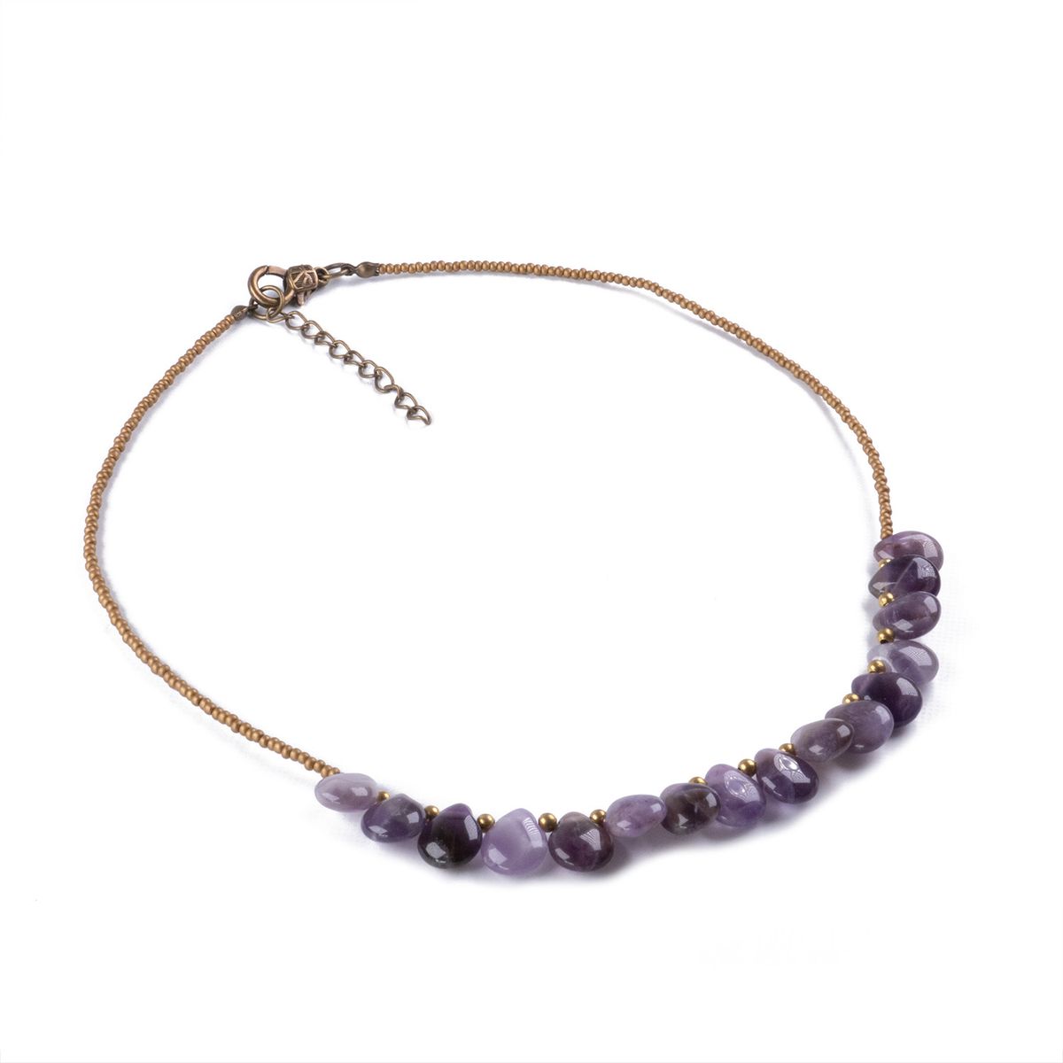 TRIBALLE - Collar corto Amatista Cuentas semilla