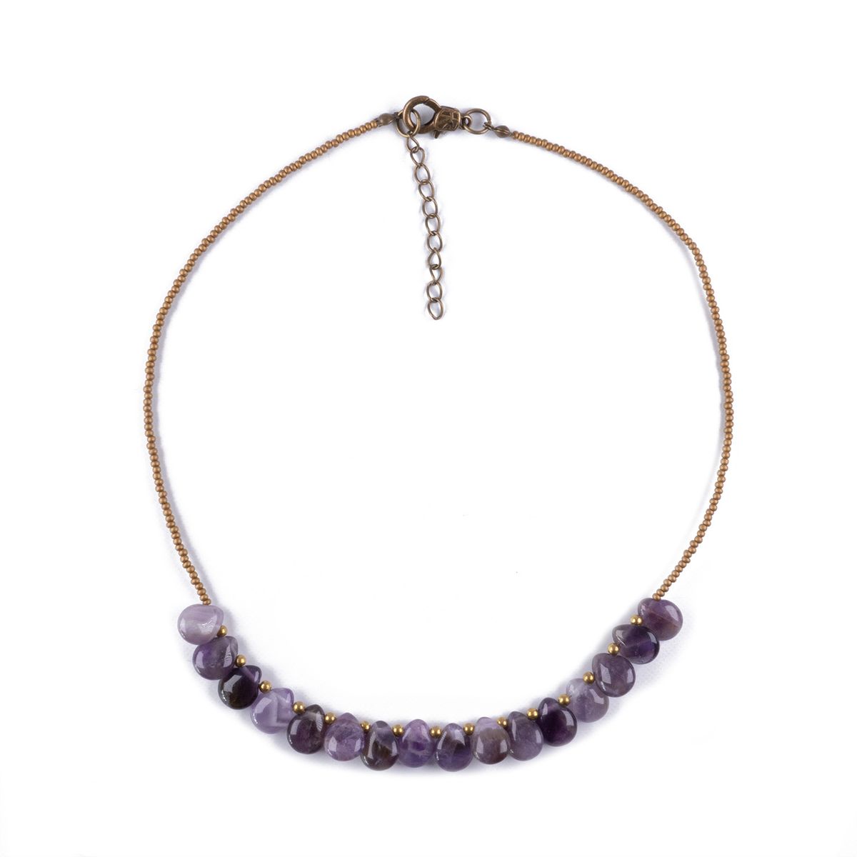 TRIBALLE - Collar corto Amatista Cuentas semilla