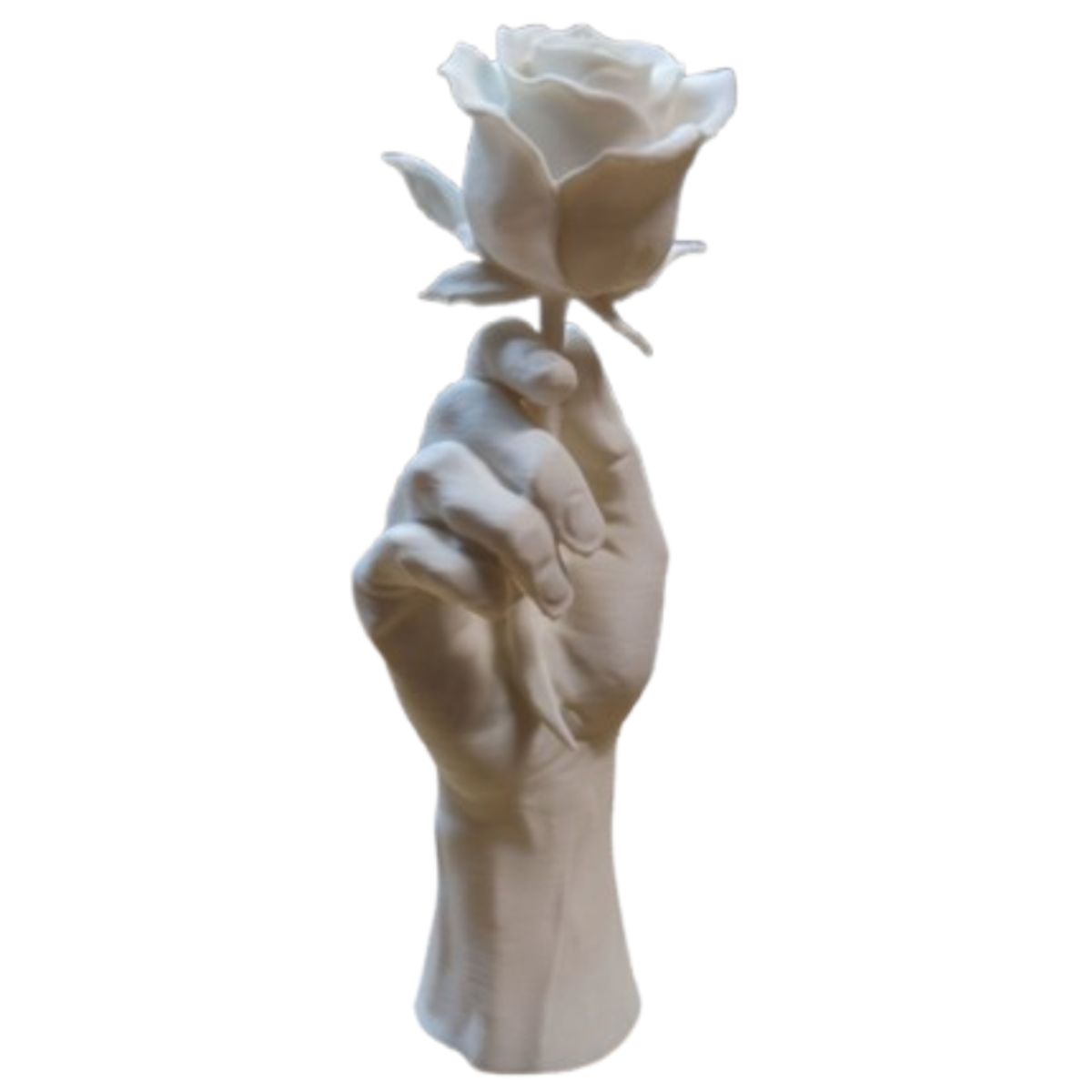 GENERICO - Figura Decoración- Mano con Rosa Escultura