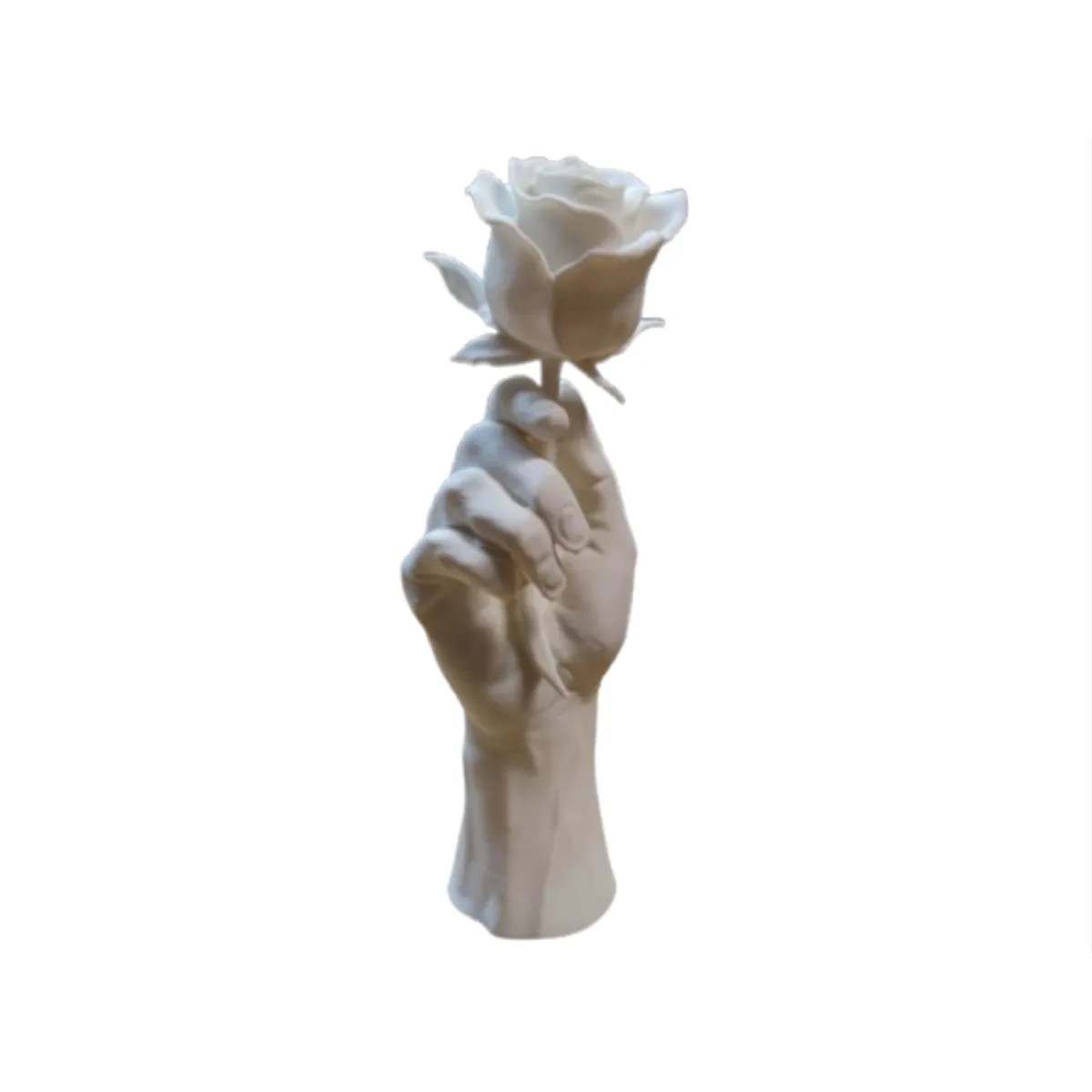 GENERICO - Figura Decoración- Mano con Rosa Escultura