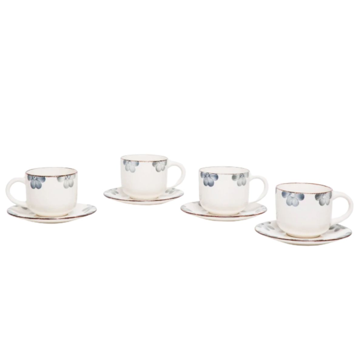 HALLEN - Set 6 Tazas + 6 Platos Te o Cafe Ceramica Hallen 350 ML Sophie