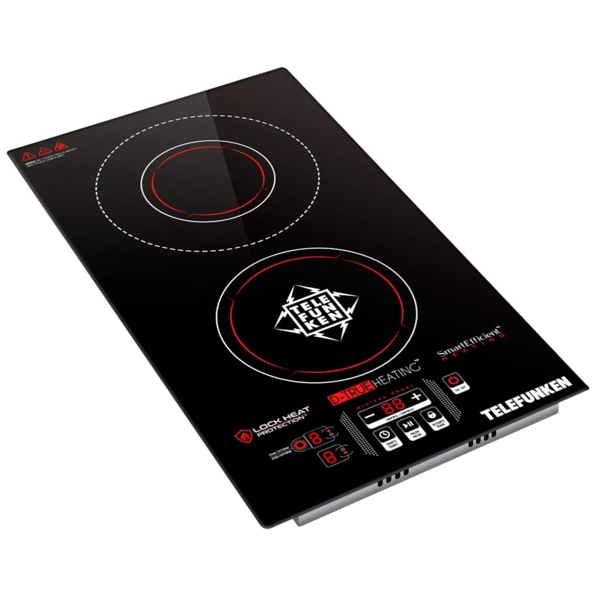 TELEFUNKEN - Cocina Eléctrica Encimera Dual Vitrocerámica Touch 3200W SEC