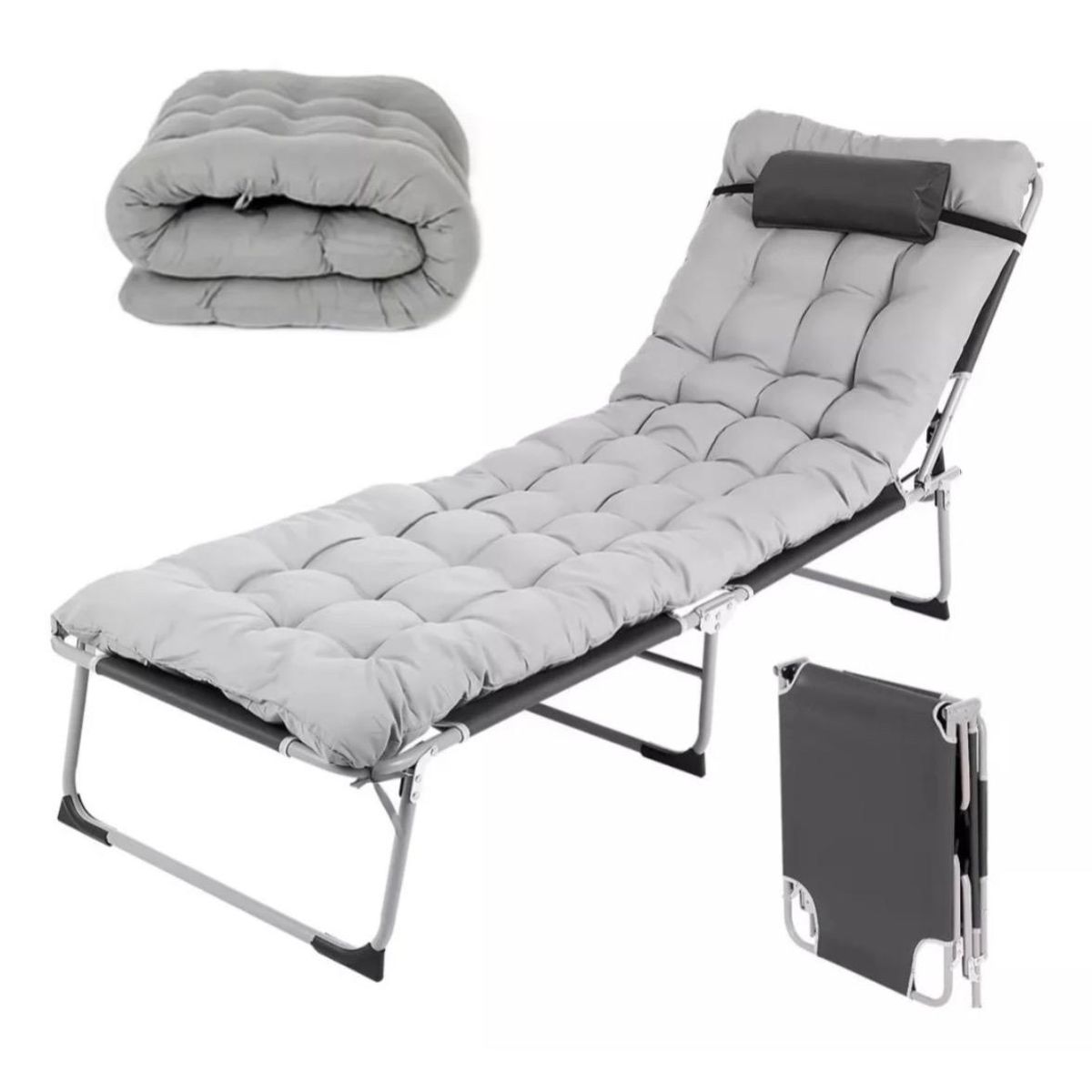 ACTUAL - Cama Portatil Multi Posición Silla De Camping Plegable.