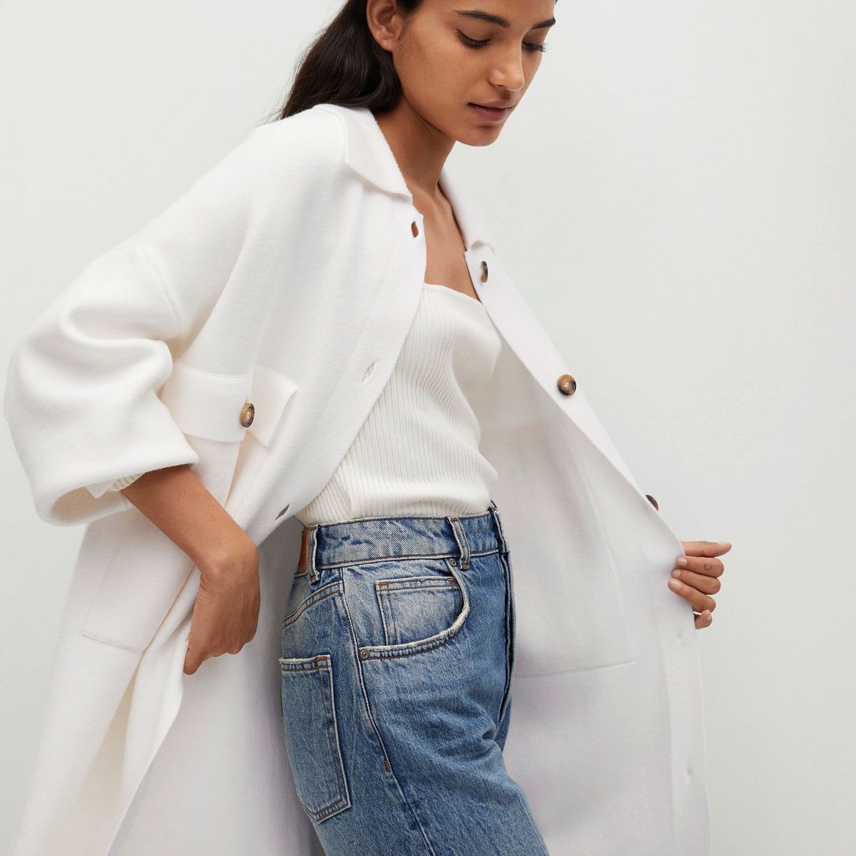 MANGO - Sobrecamisa Oversize Martish Mujer