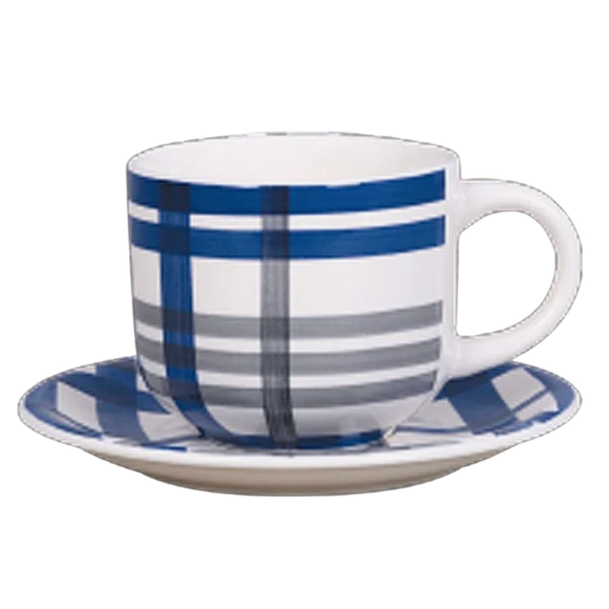 HALLEN - Set 6 Tazas + 6 Platos Te o Cafe Ceramica Hallen 350 ML Florence