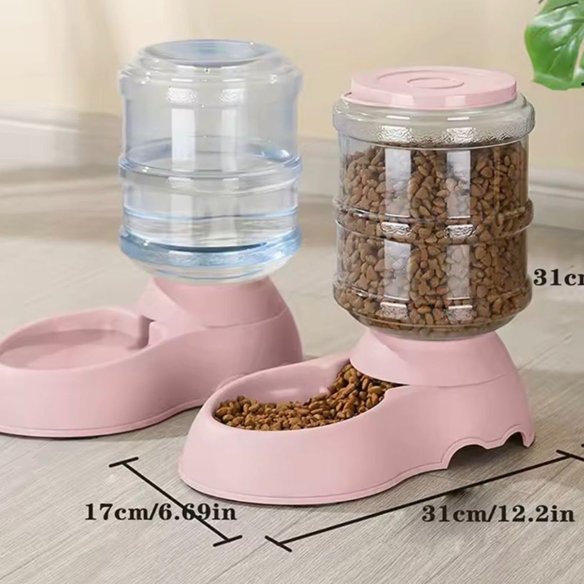 GENERICO - Dispensador De Comida y Agua Para Mascotas 1Pack Rosado