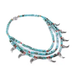 TRIBALLE - Collar Turquesa y Dijes Elefantes Protectores