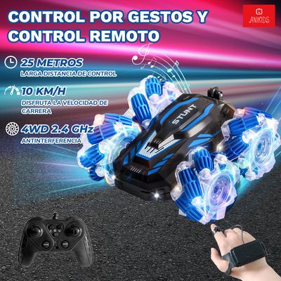 Imagen 2 del producto Auto Rc De Truco Control Remoto Drift Dual Luz Música Niños Azul