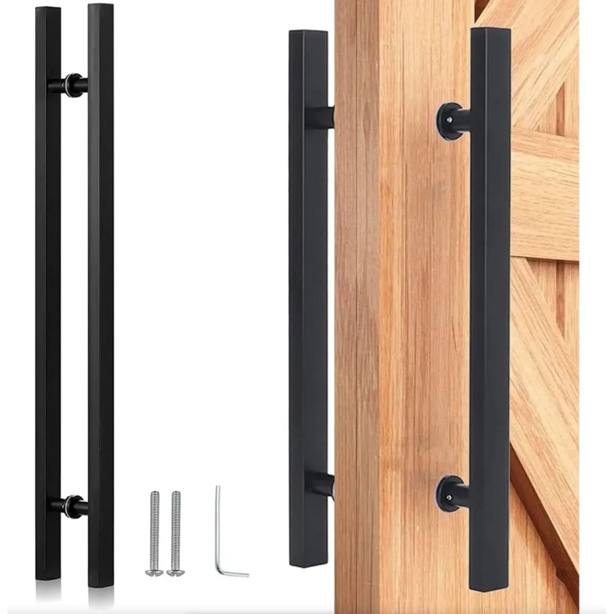 TNAKIEX - Manillon Doble Acero Inoxid 80cm Para Puerta Madera Cristal