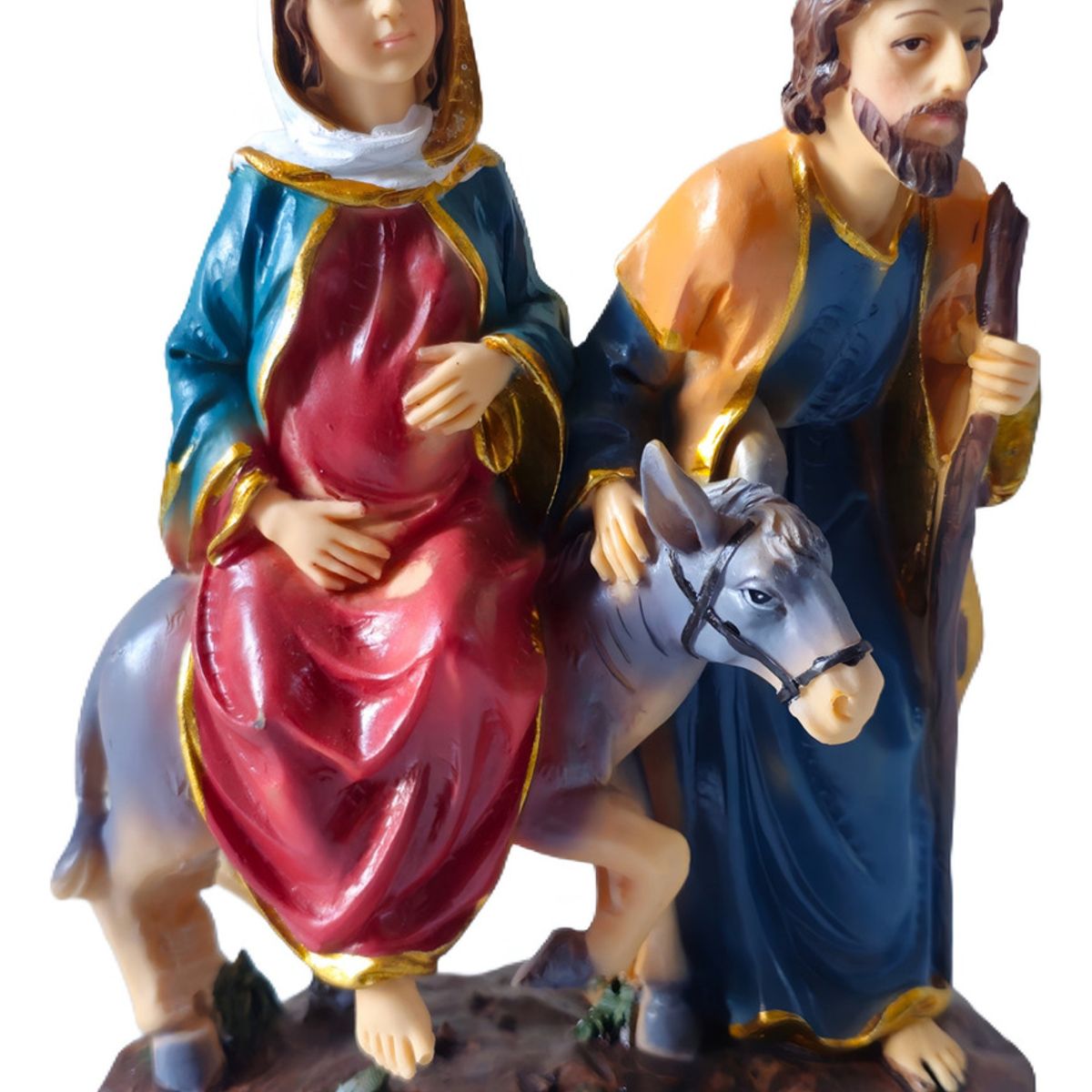 GENERICO - Pesebre San Jose La Virgen Embarazada La Mula Y El Niño Familia Belen 6232