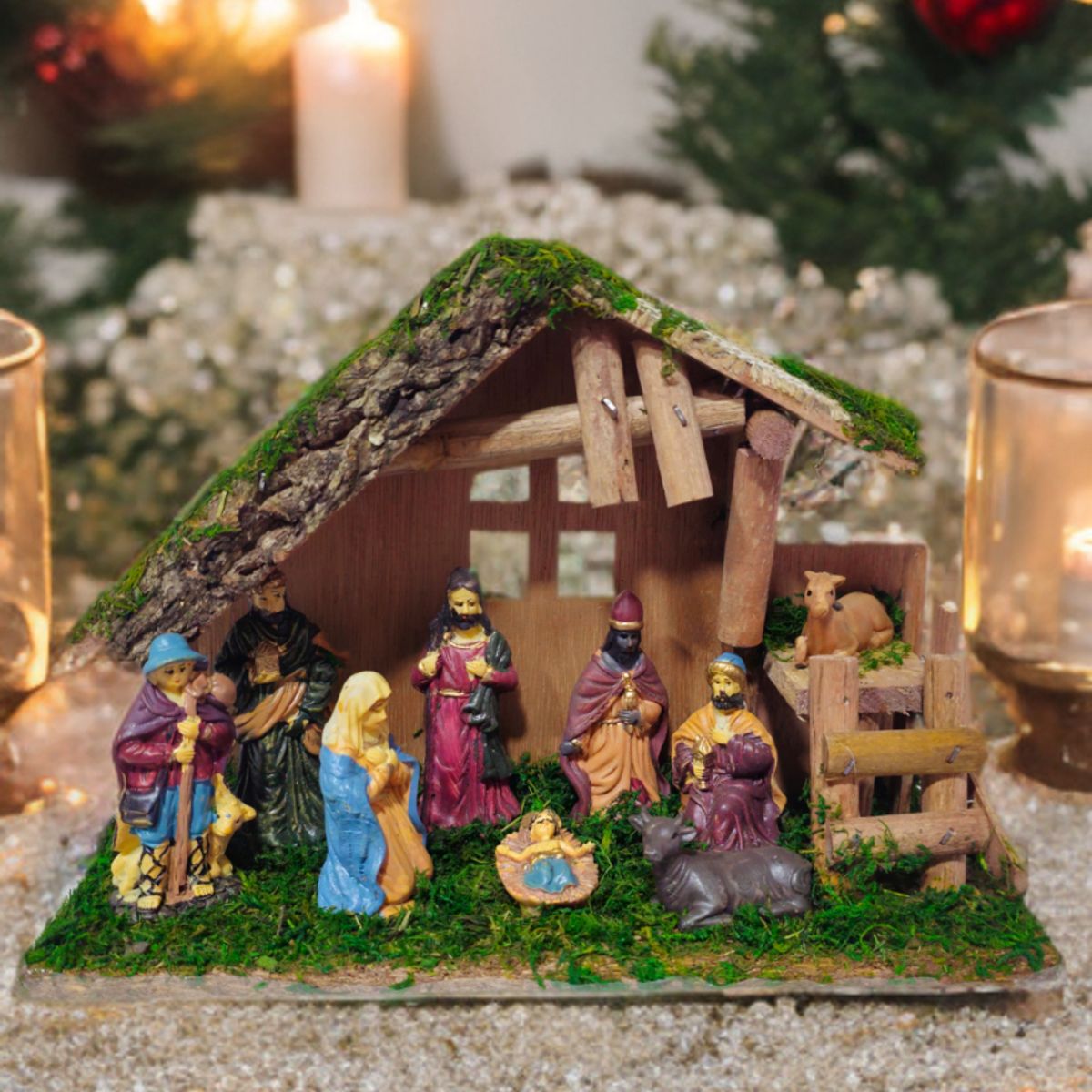 GENERICO - Pesebre Navideño Belén Portal Nacimiento 25cm Navidad