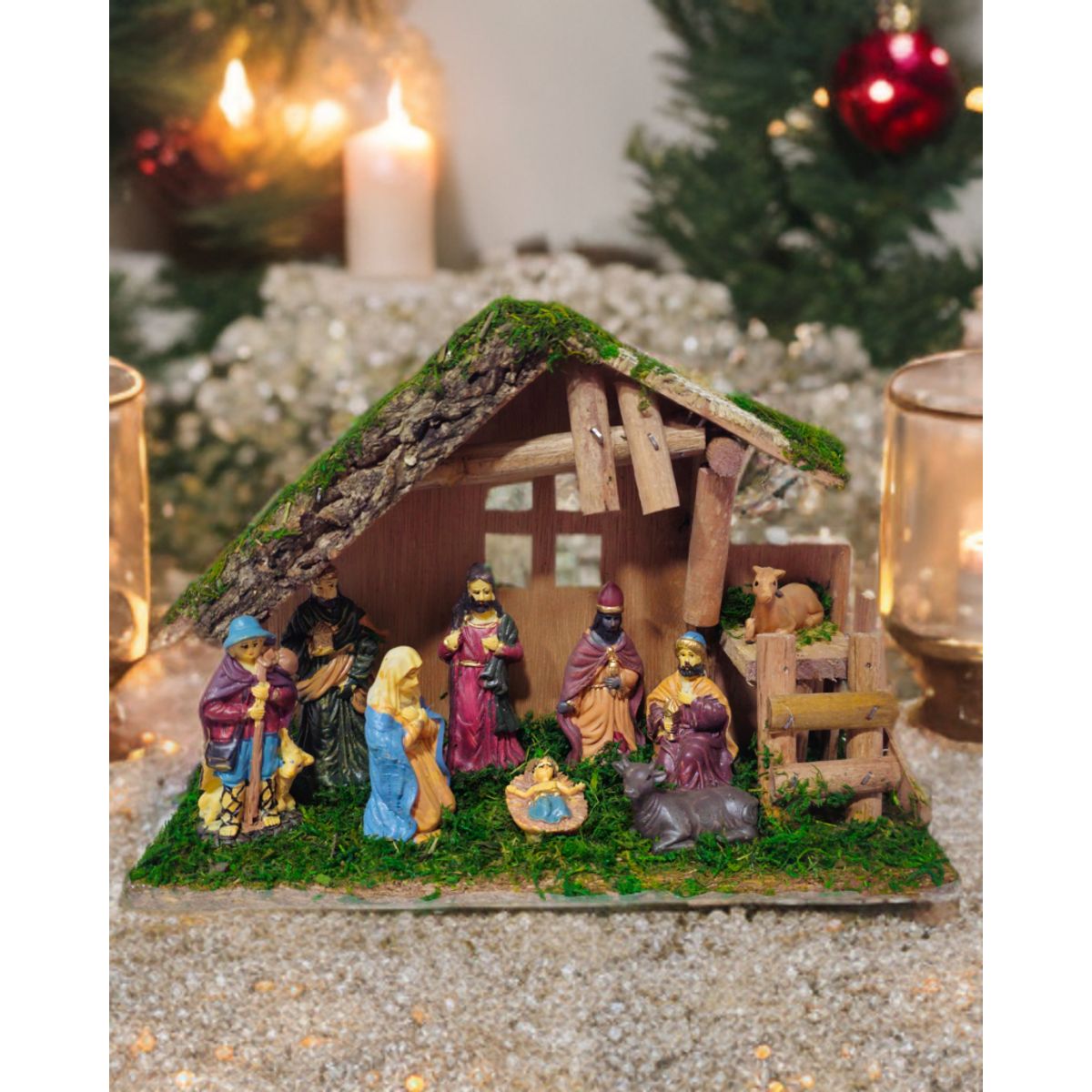 GENERICO - Pesebre Navideño Belén Portal Nacimiento 25cm Navidad