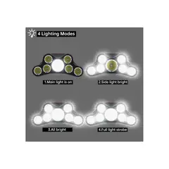 GENERICO - Linterna frontal 7 LED Rec USB impermeable