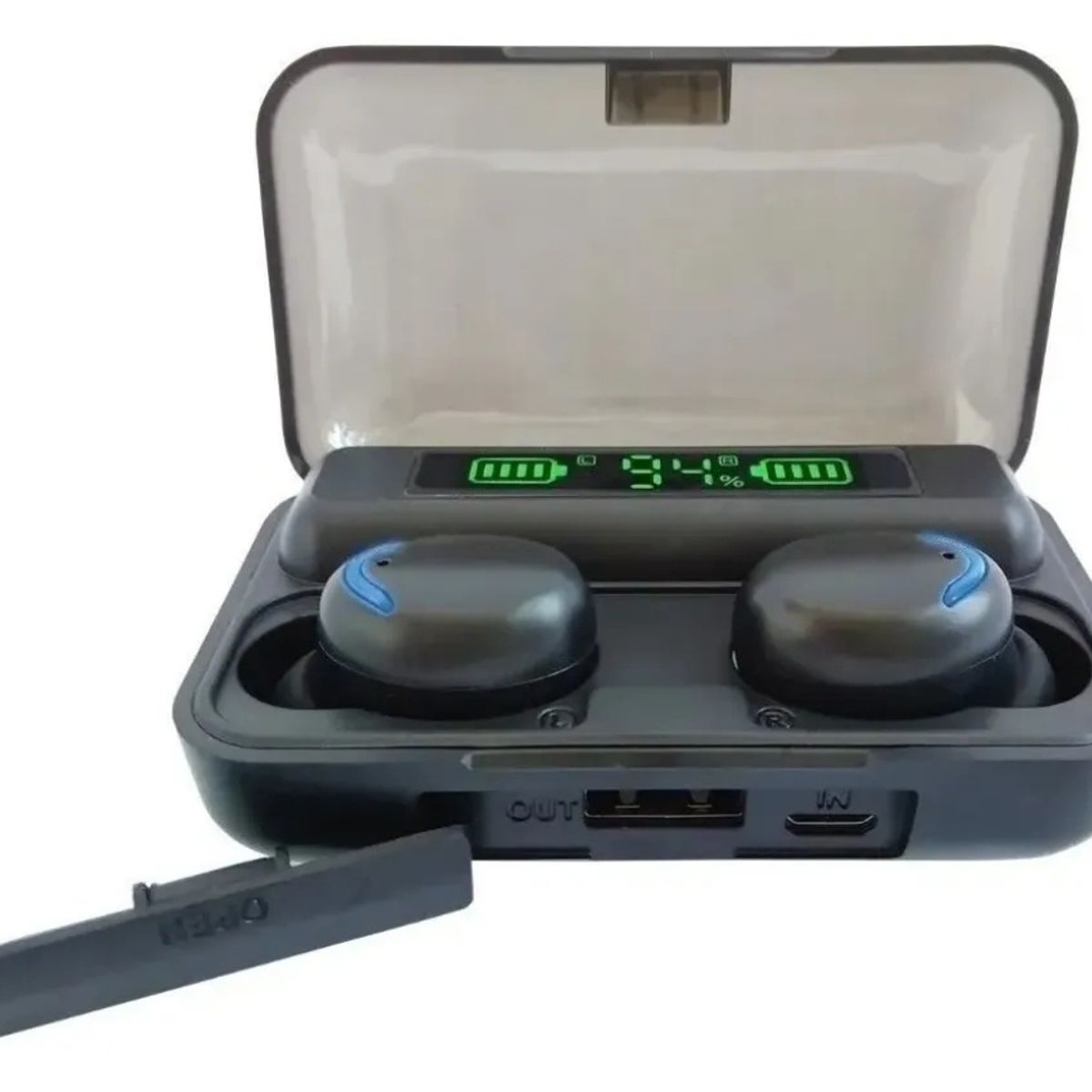 TWS - Audífonos TWS inalámbricos con Bluetooth negros