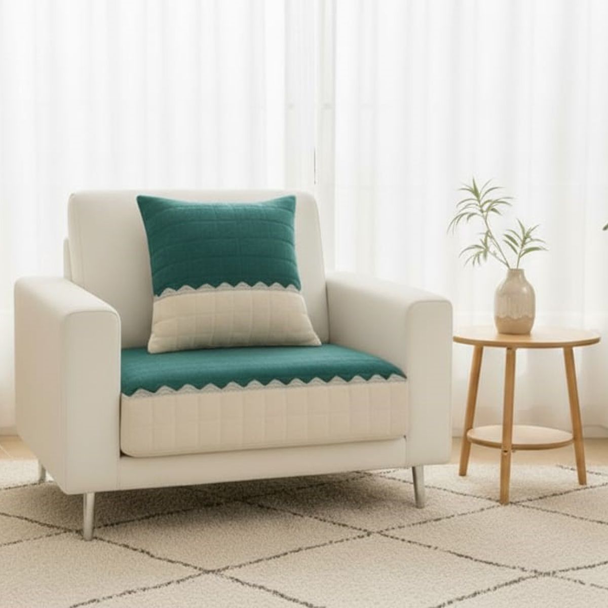 GENERICO - CUBRE SILLON ANTIDELIZANTE 1 CUERPO CON FUNDA DE COJIN