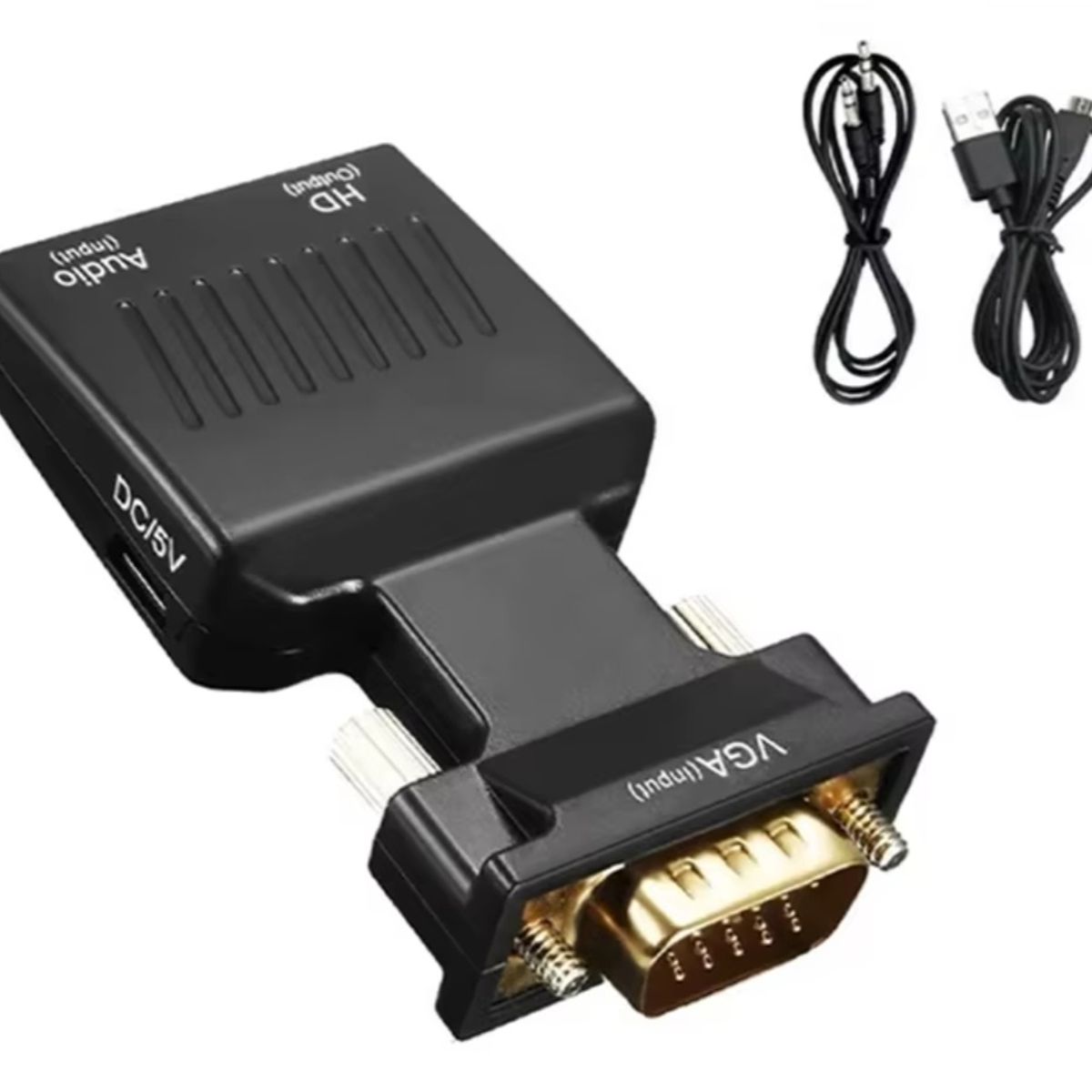 GENERICO - Adaptador Vga A Hdmi Hemb Audio 1080p Full Hd Cable Auxiliar