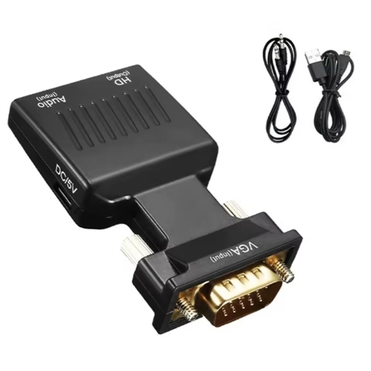 GENERICO - Adaptador Vga A Hdmi Hemb Audio 1080p Full Hd Cable Auxiliar