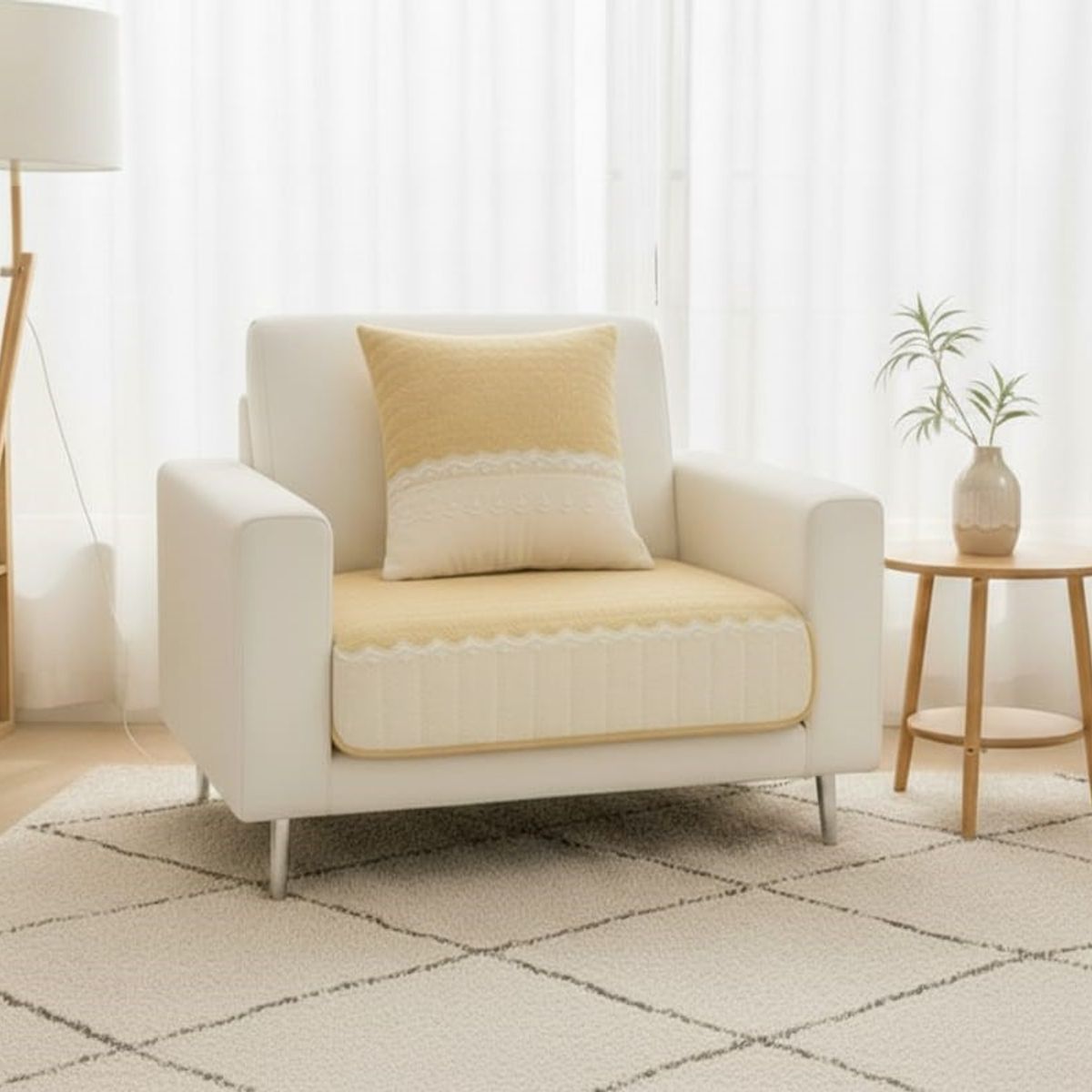 GENERICO - CUBRE SILLON ANTIDELIZANTE 1 CUERPO CON FUNDA DE COJIN