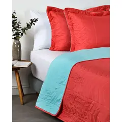 AMERICAN FAMILY - Quilt Bicolor 2 Plazas MAS 2 ALMOHADAS DE REGALO