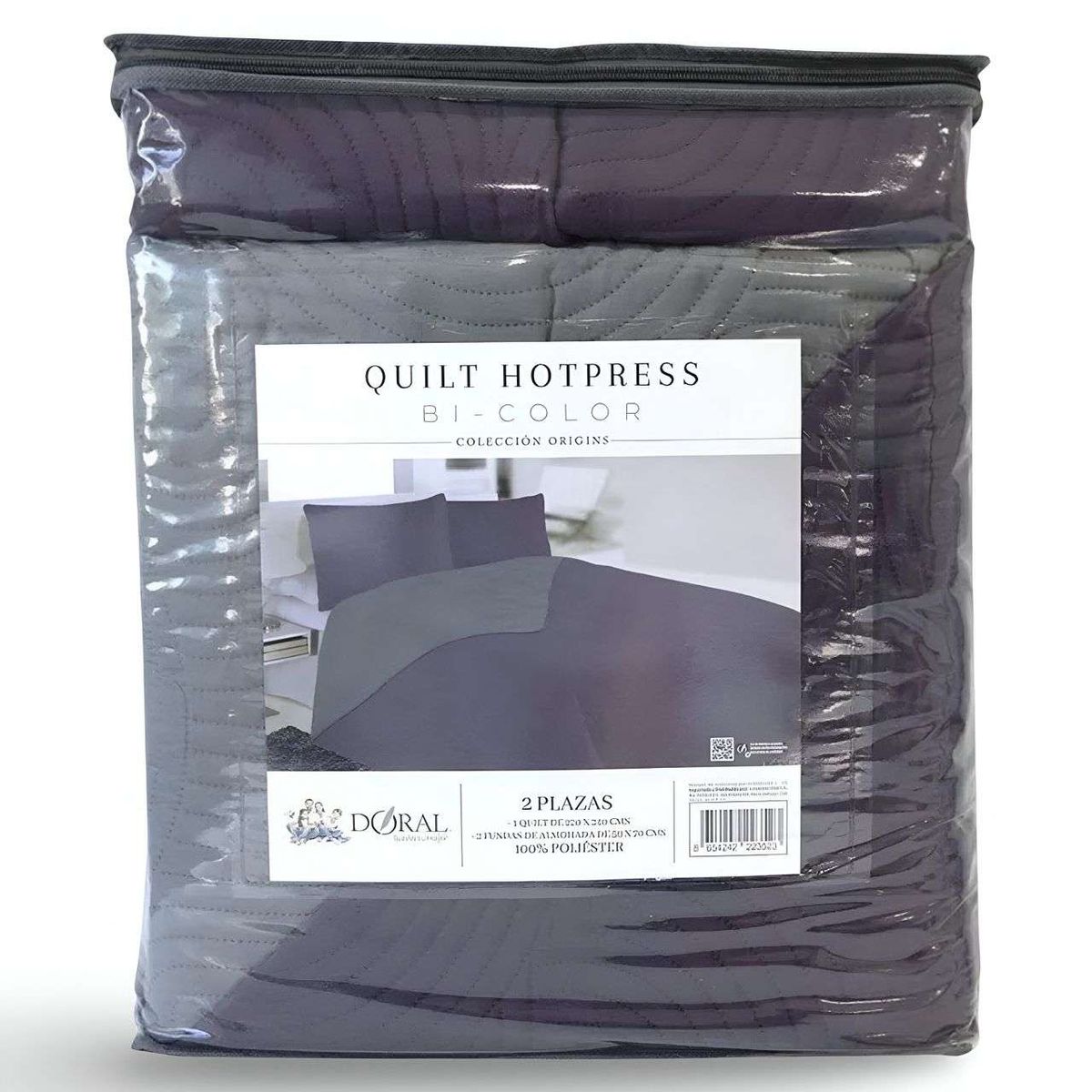 DORAL - Quilt  Bicolor King Doral MAS 2 ALMOHADAS DE REGALO