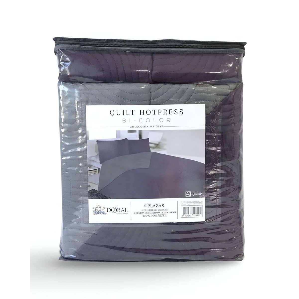 DORAL - Quilt  Bicolor King Doral MAS 2 ALMOHADAS DE REGALO