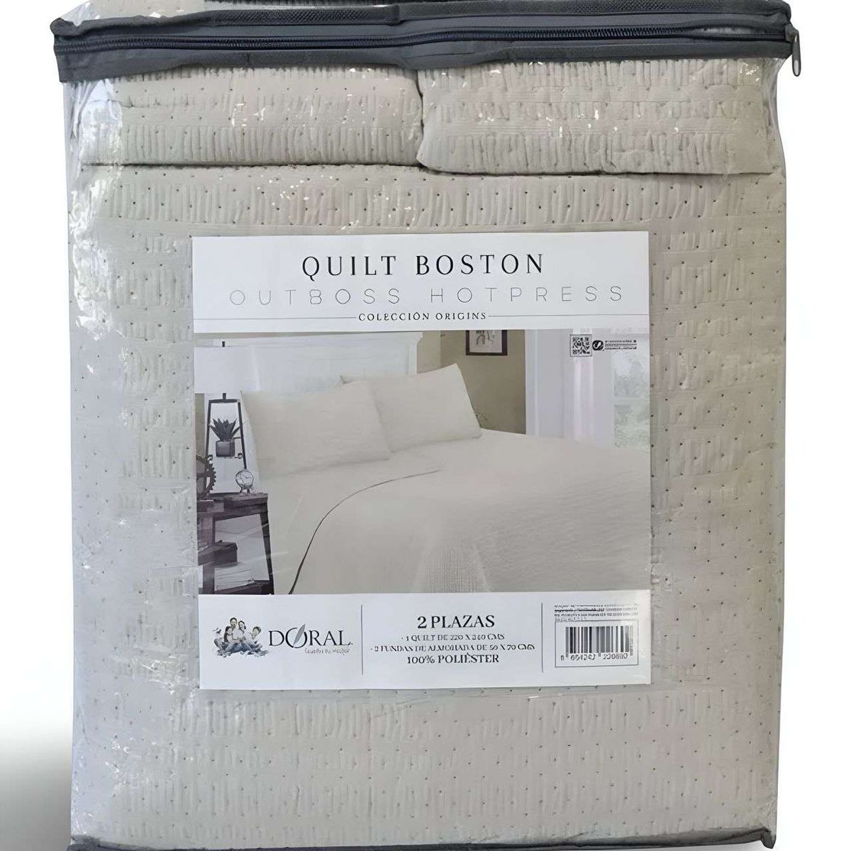 DORAL - Quilt Boston King Doral MAS 2 ALMOHADAS DE REGALO