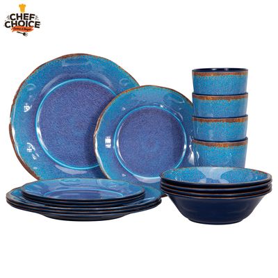 Imagen 2 del producto Set 16 Pcs Juego de Vajilla Completo Melamina Color Azul Chef Choice