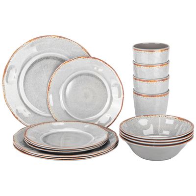 Imagen 2 del producto Set 16 Pcs Juego De Vajilla Completo Melamina Color Gris Chef Choice