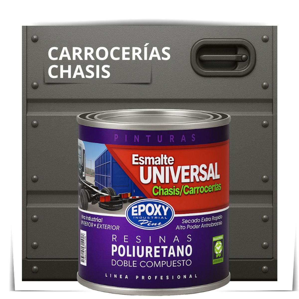 EPOXY - PINTURAS CARROCERIAS CHASIS - PU 2K - 1L GRIS ALUMINIO