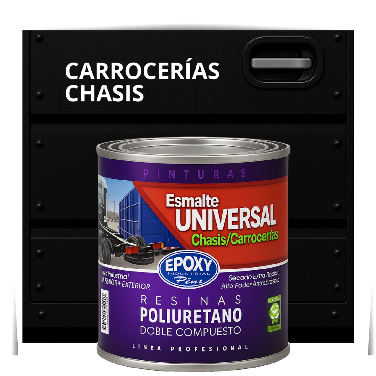 EPOXY - PINTURAS CARROCERIAS CHASIS - PU 2K - 1L NEGRO INTENSO