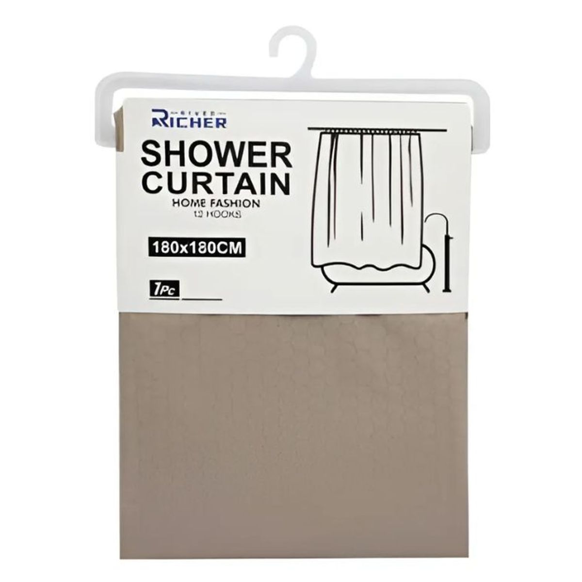 GENERICO - Cortina Ducha Con Diseño Panal Marrón