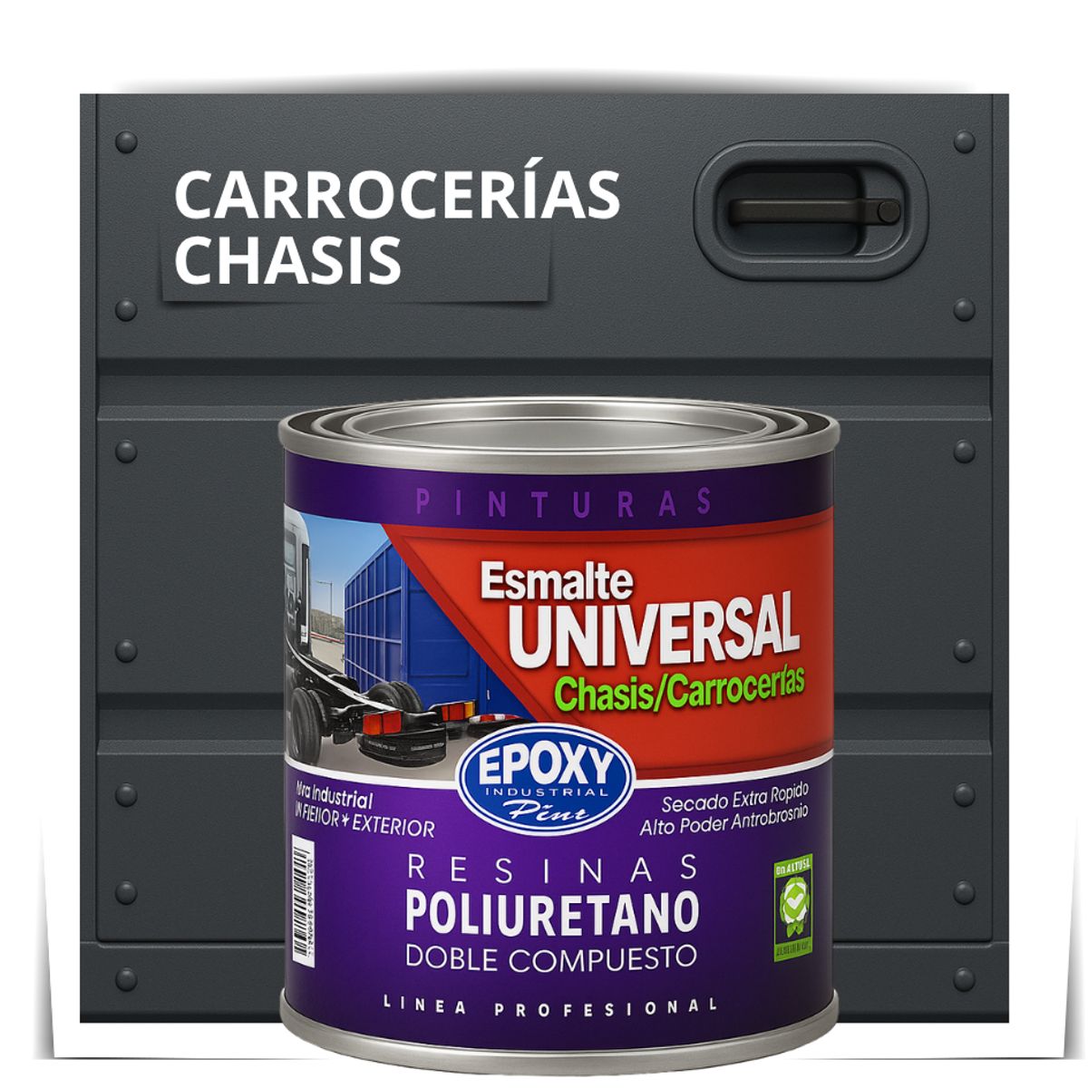 EPOXY - PINTURAS CARROCERIAS CHASIS - PU 2K - 1L GRIS GRAFITO