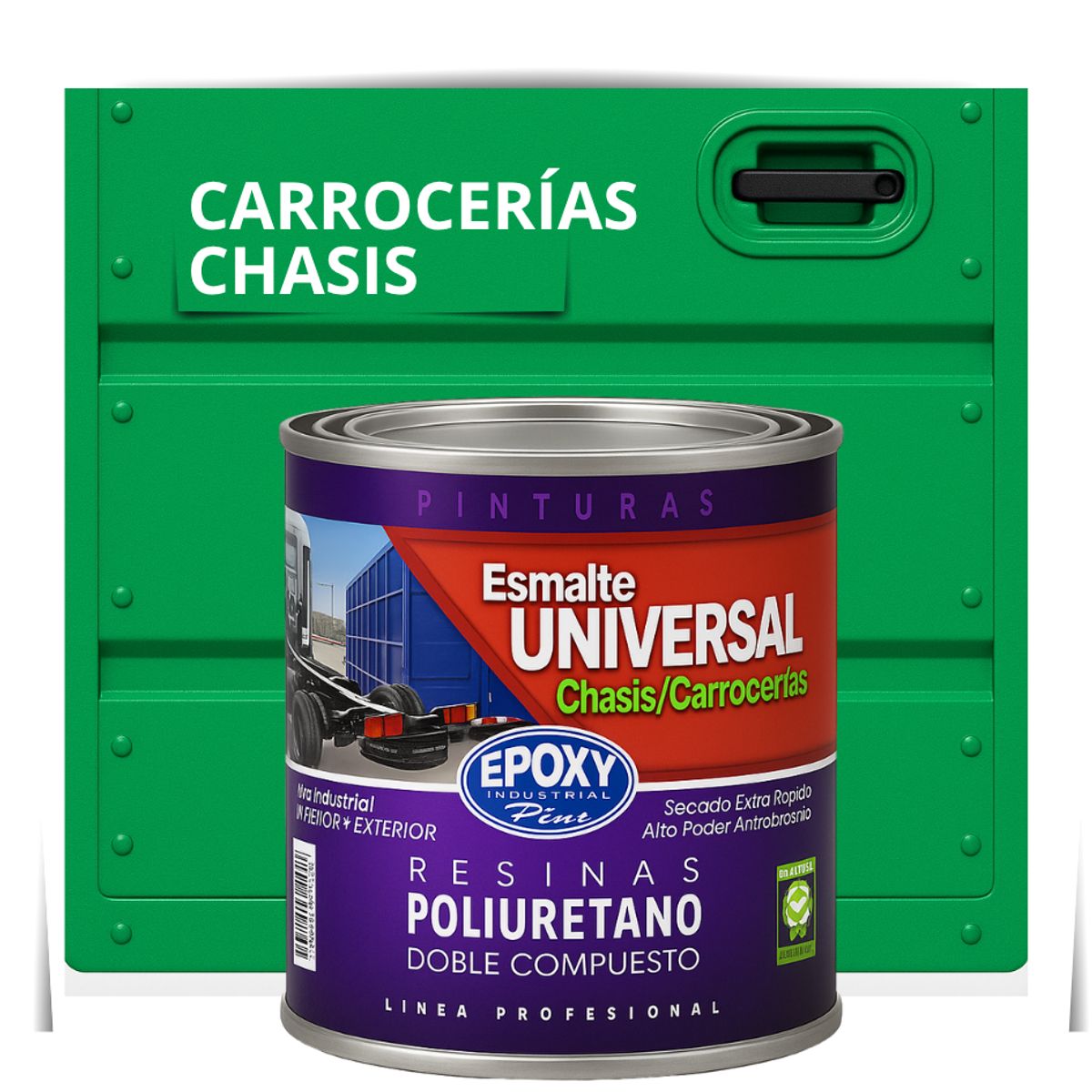 EPOXY - PINTURAS CARROCERIAS CHASIS - PU 2K - 1L VERDE MENTA INTENSO