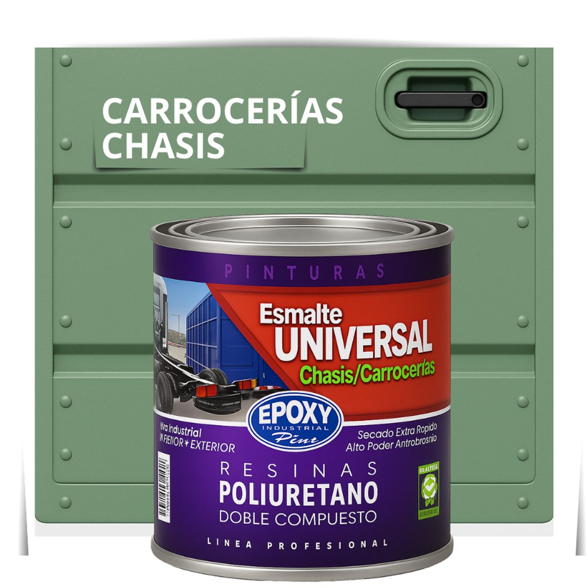 EPOXY - PINTURAS CARROCERIAS CHASIS - PU 2K - 1L VERDE RESEDA