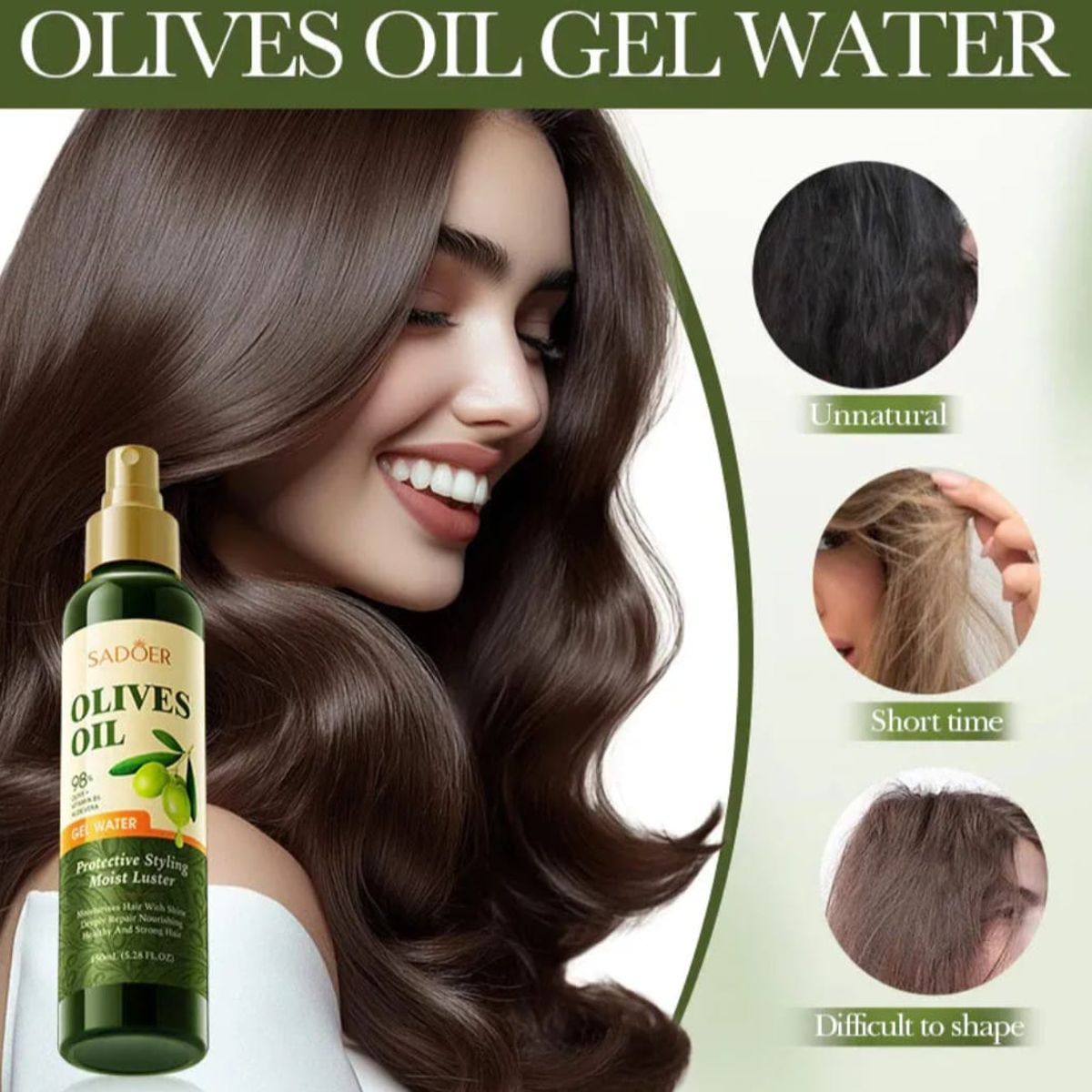 GENERICO - Spray Gel de Oliva SADOER Peina Hidrata y Protege 200ml