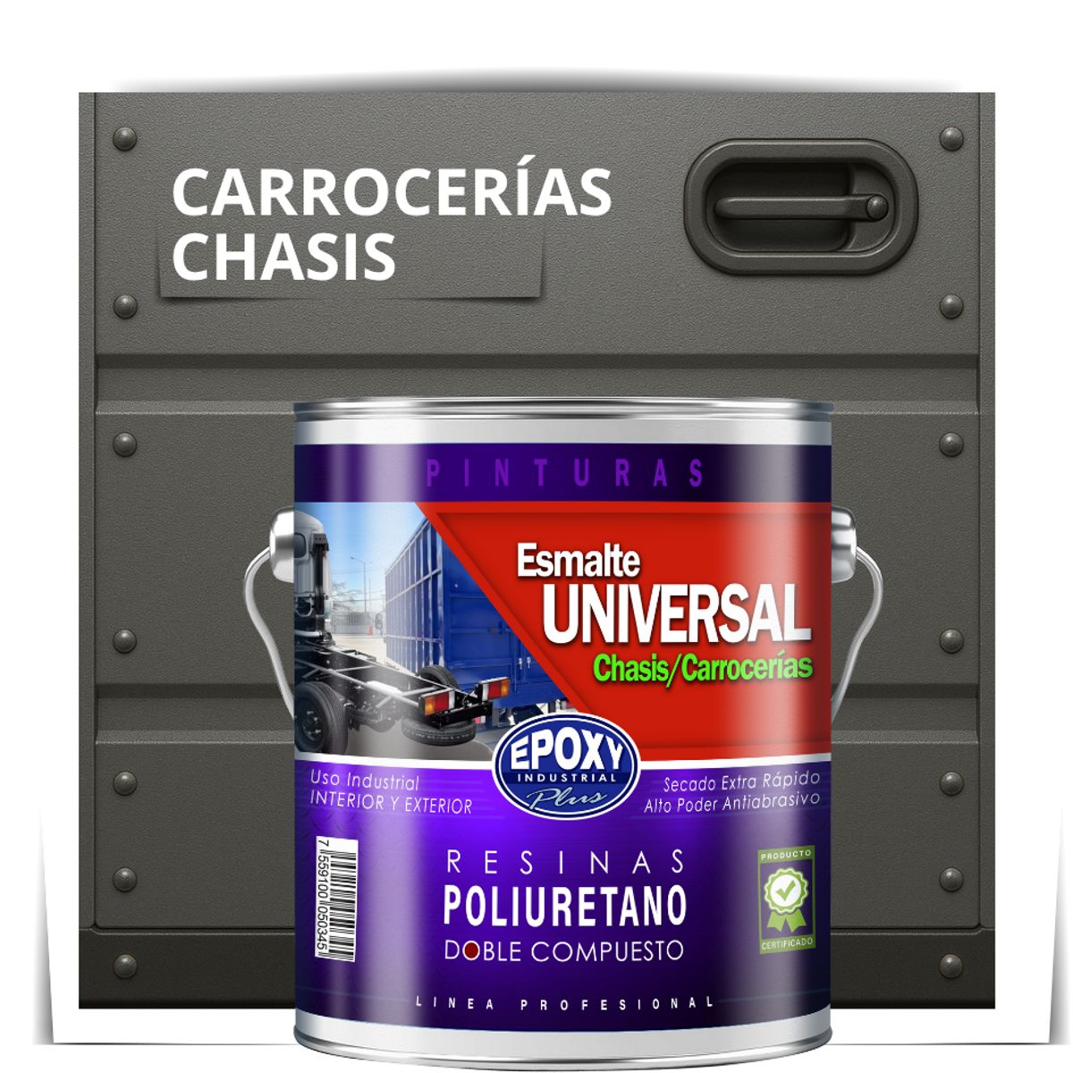 EPOXY - PINTURAS CARROCERIAS CHASIS - PU 2K - 4L GRIS ALUMINIO