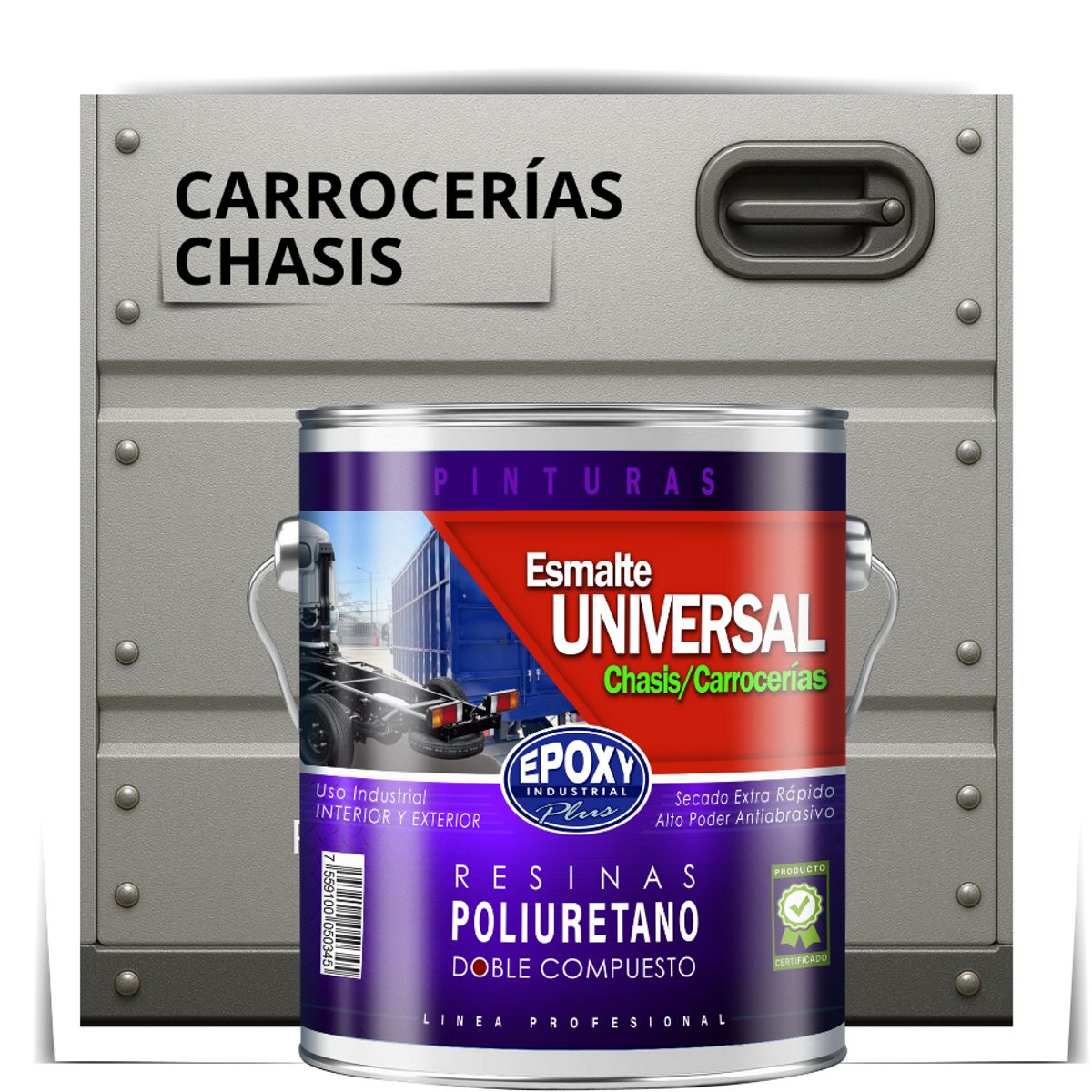 EPOXY - PINTURAS CARROCERIAS CHASIS - PU 2K - 4L PLATA ALUMINIO