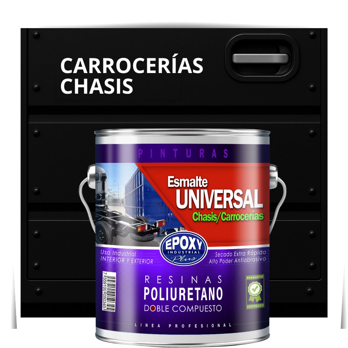 EPOXY - PINTURAS CARROCERIAS CHASIS - PU 2K - 4L NEGRO INTENSO