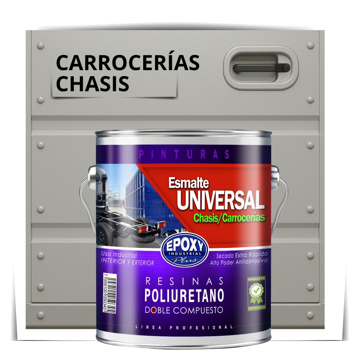 EPOXY - PINTURAS CARROCERIAS CHASIS - PU 2K - 4L GRIS PLATA