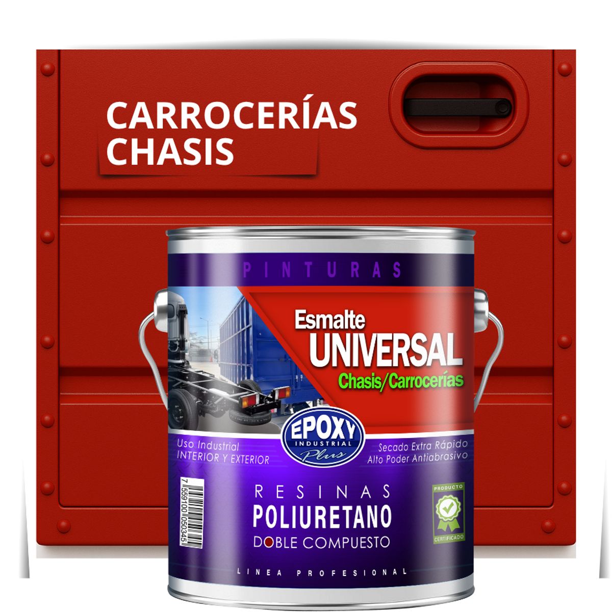 EPOXY - PINTURAS CARROCERIAS CHASIS - PU 2K - 4L ROJO LLAMA
