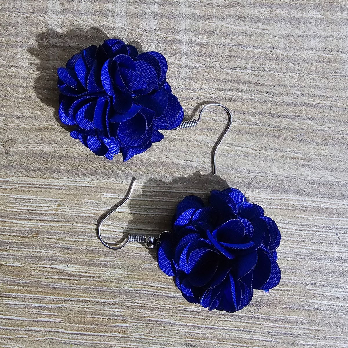 GENERICO - Aros Pendientes Flor Azul Colgante New Collection