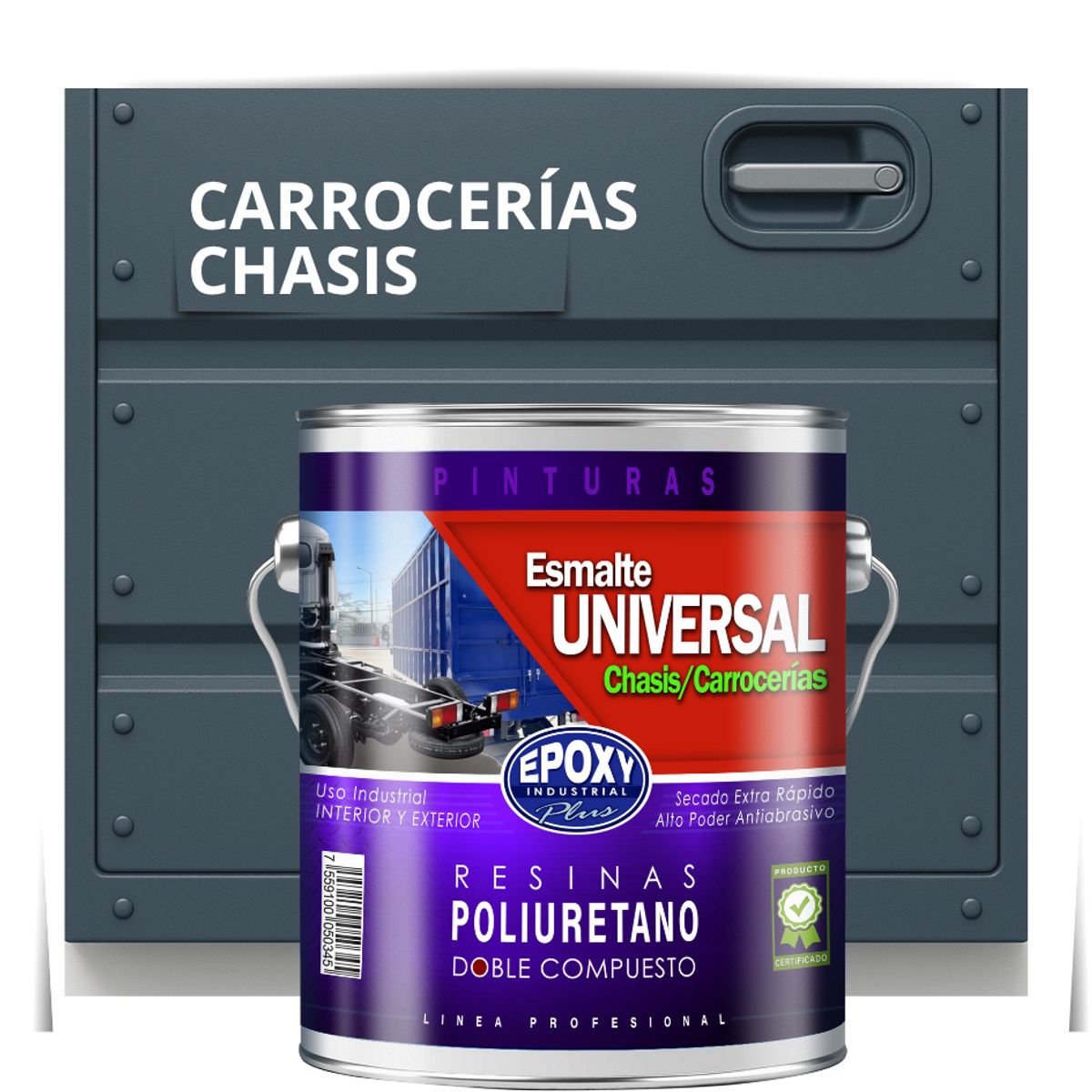 EPOXY - PINTURAS CARROCERIAS CHASIS - PU 2K - 4L GRIS AZULÁCEO