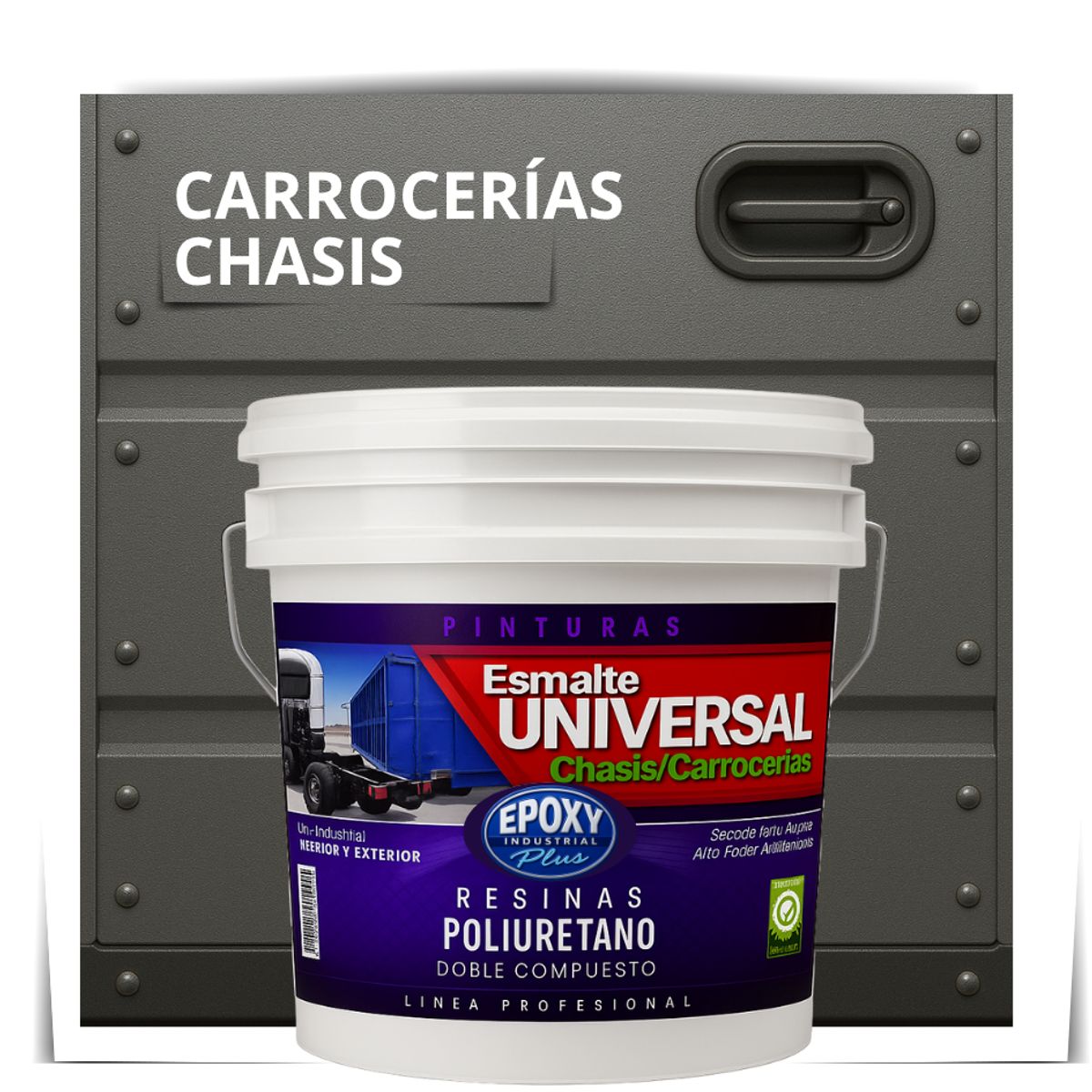 EPOXY - PINTURAS CARROCERIAS CHASIS - PU 2K - TINETA 10L GRIS ALUMINIO
