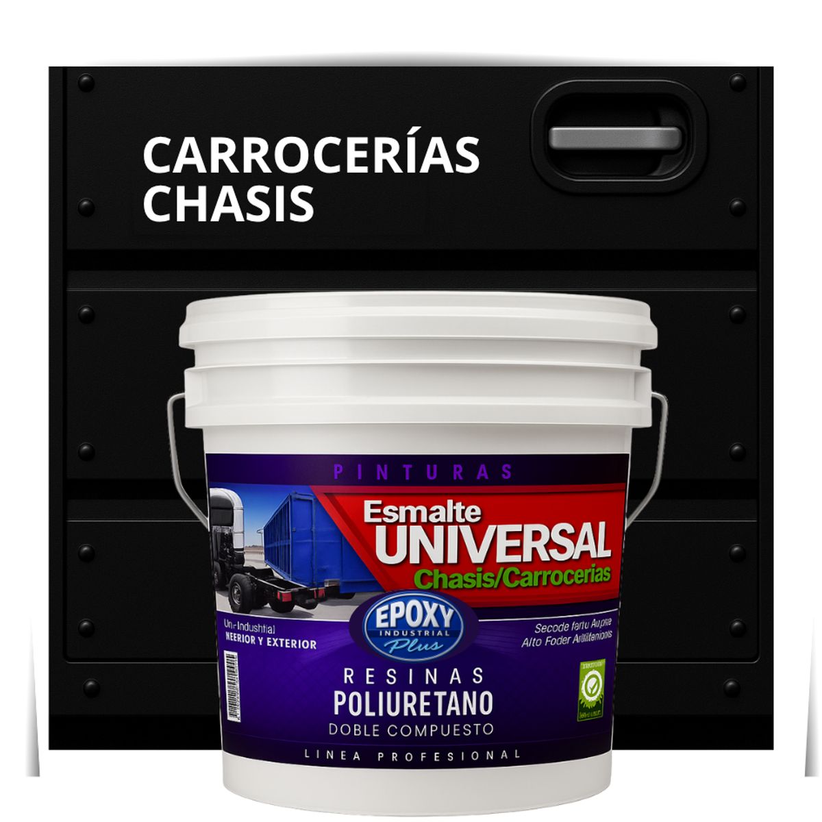 EPOXY - PINTURAS CARROCERIAS CHASIS - PU 2K - TINETA 10L NEGRO INTENSO