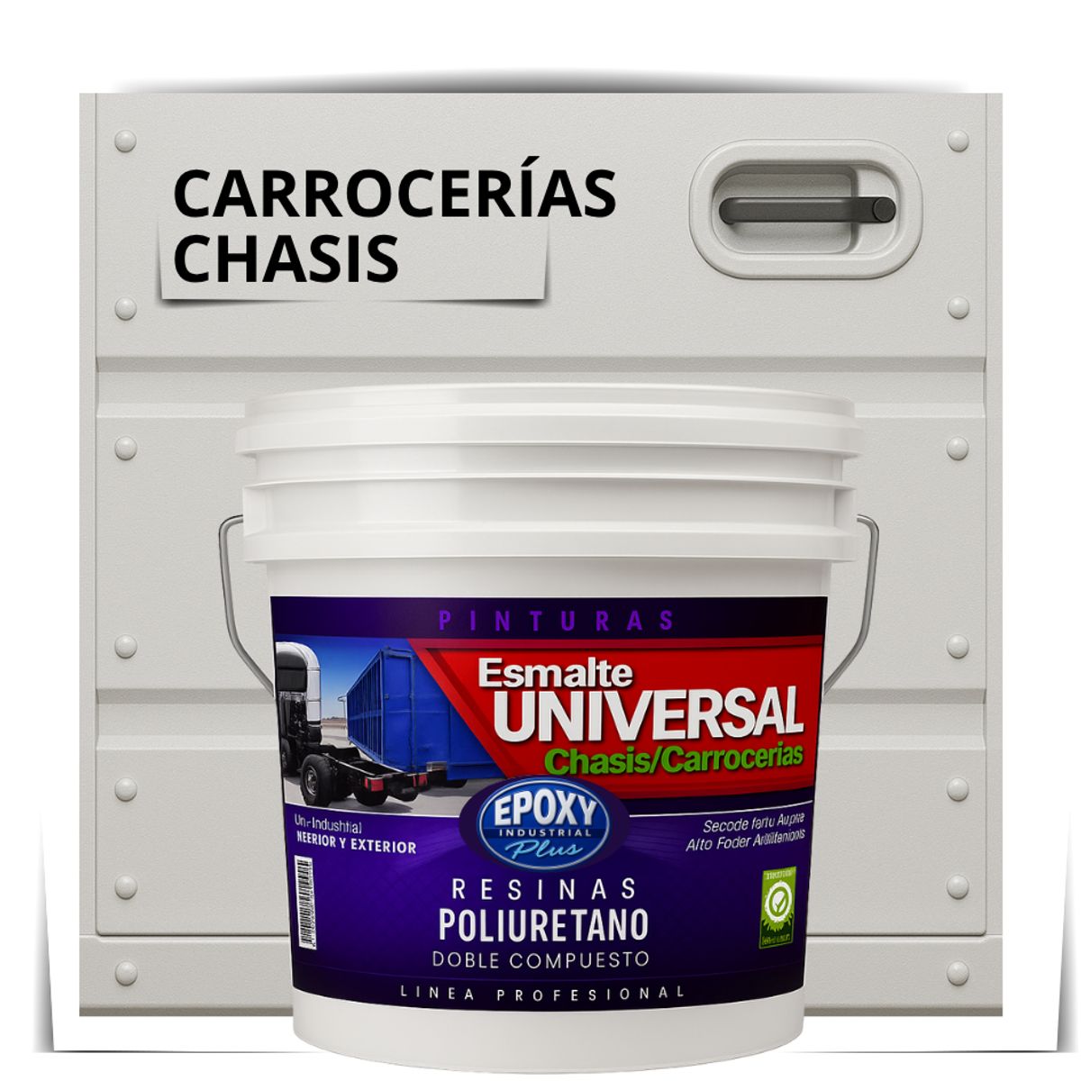 EPOXY - PINTURAS CARROCERIAS CHASIS - PU 2K - TINETA 10L GRIS CLARO