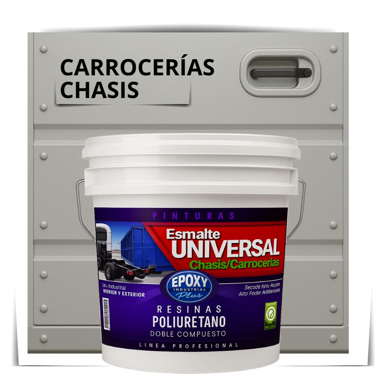 EPOXY - PINTURAS CARROCERIAS CHASIS - PU 2K - TINETA 10L GRIS PLATA