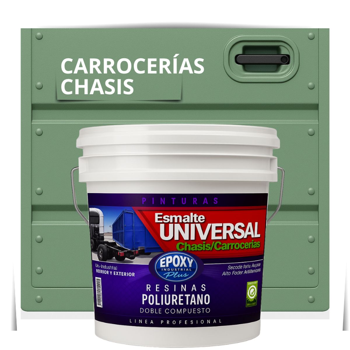 EPOXY - PINTURAS CARROCERIAS CHASIS - PU 2K - TINETA 10L VERDE RESEDA