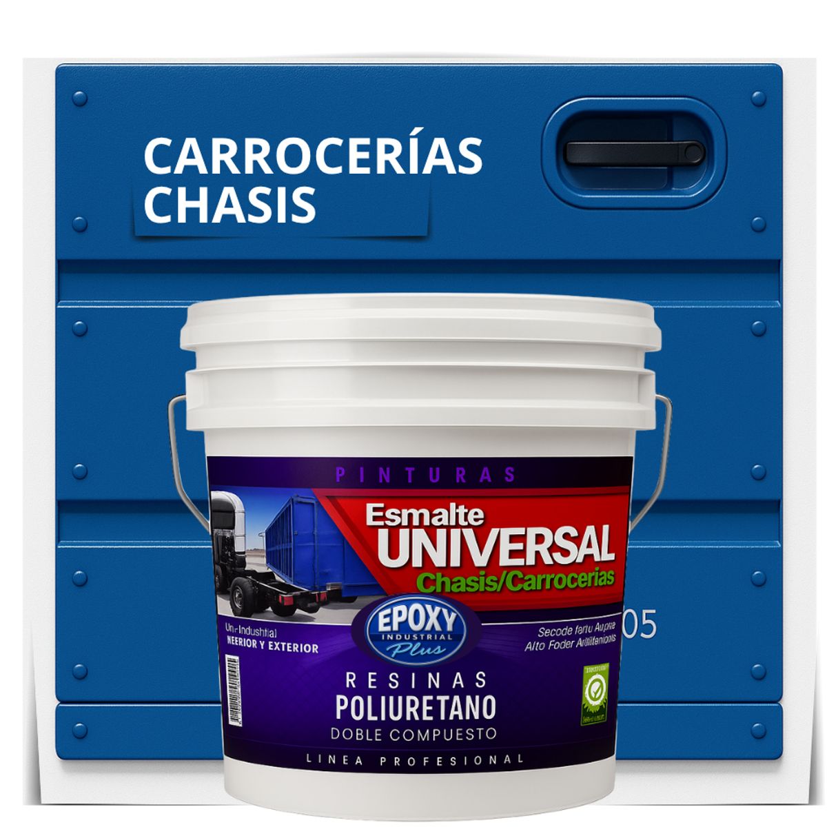 EPOXY - PINTURAS CARROCERIAS CHASIS - PU 2K - TINETA 10L AZUL SEÑAL