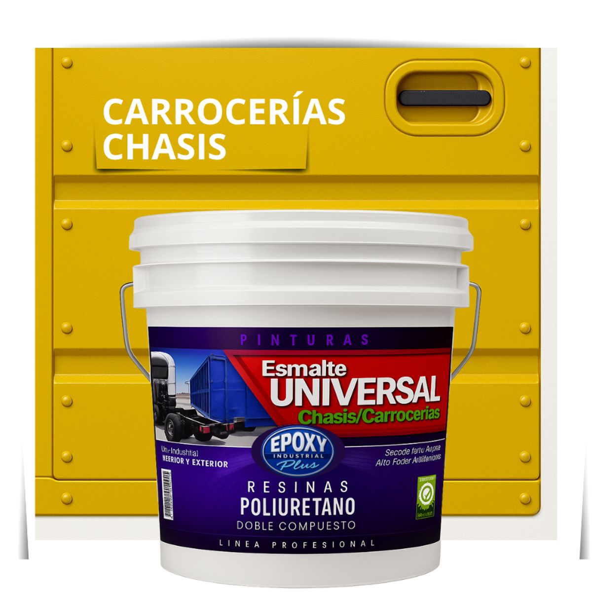 EPOXY - PINTURAS CARROCERIAS CHASIS - PU 2K - TINETA 10L AMARILLO SEÑAL